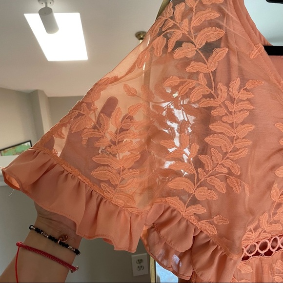 Goodnight Macaroon Creamy Orange Floral Ruffle Dress - Picture 7 of 9